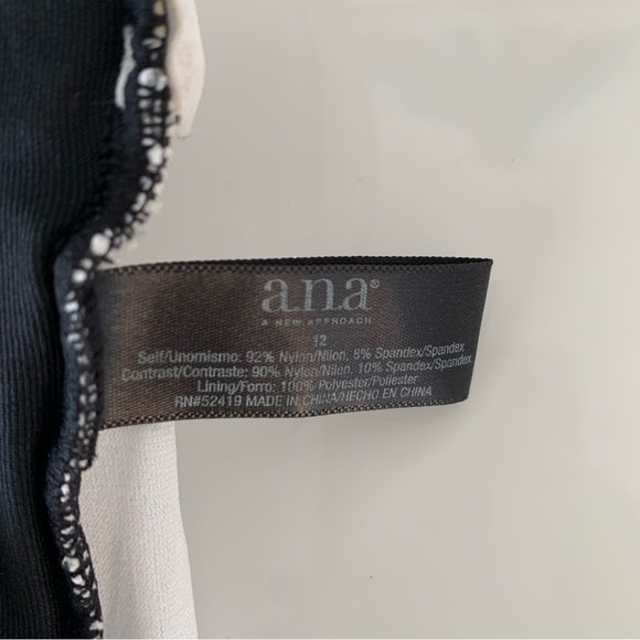 Ana Size 12 Black and Tan Patterned Strapless Women’s One Piece - Picture 10 of 12